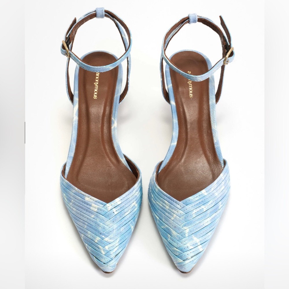 Anonymous Copenhagen Ankle-Strap Pointed Toe Heels in Light Blue - Picture 2 of 10